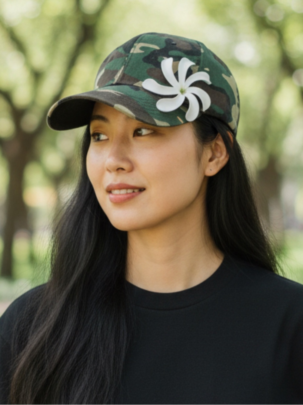 Trucker Hawaiian hat with Tiare flower Hawaii